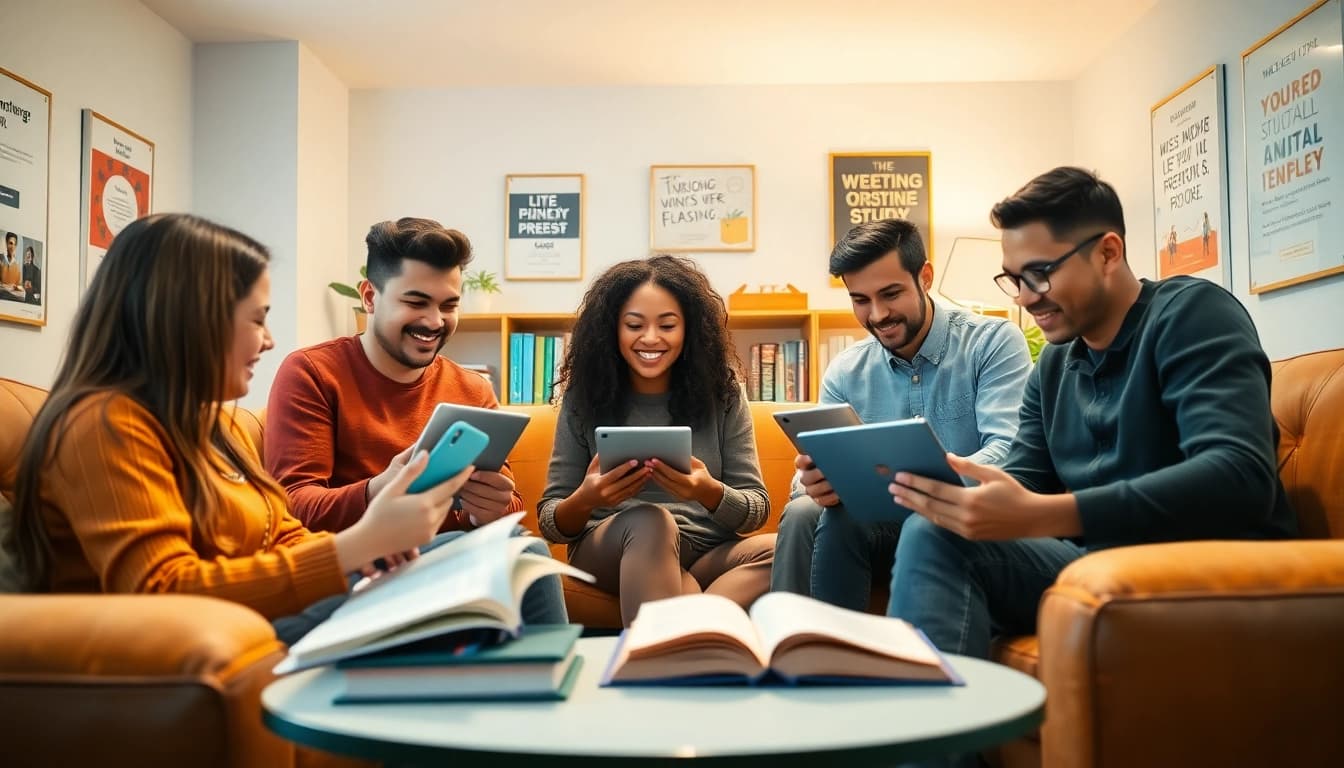 Engaging study setup showcasing alternatives to traditional exam prep methods in a bright, collaborative environment.