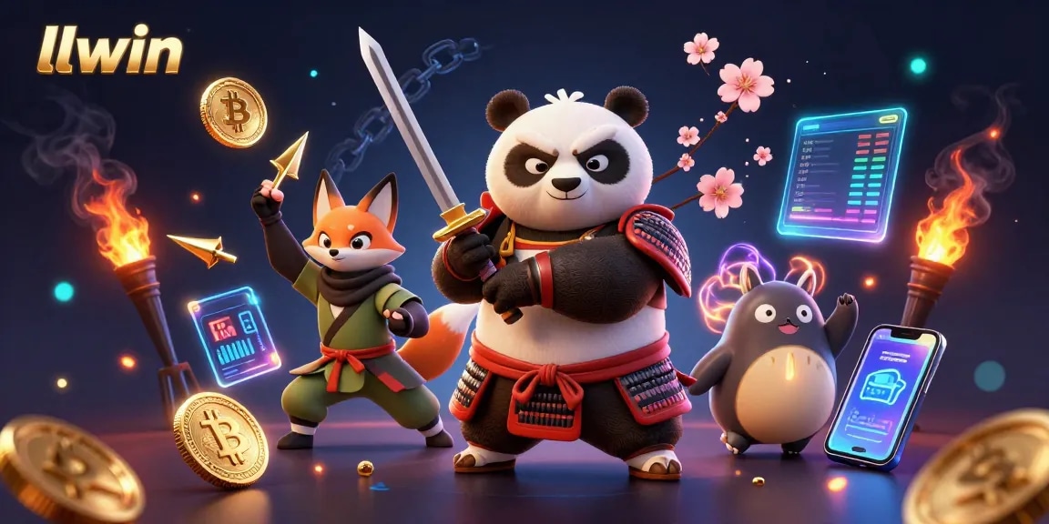 Experience thrilling gaming at llwin with dynamic 3D samurai panda and ninja fox in an immersive casino world.