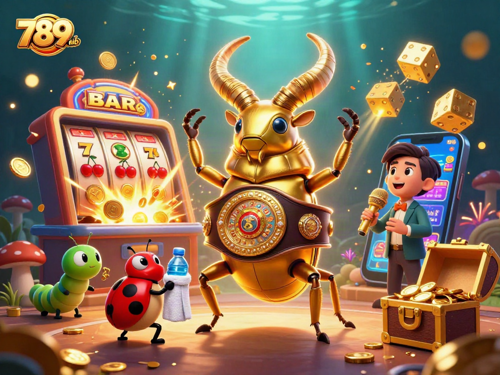 Experience the excitement of 789club through a vibrant, dynamic casino illustration filled with action.