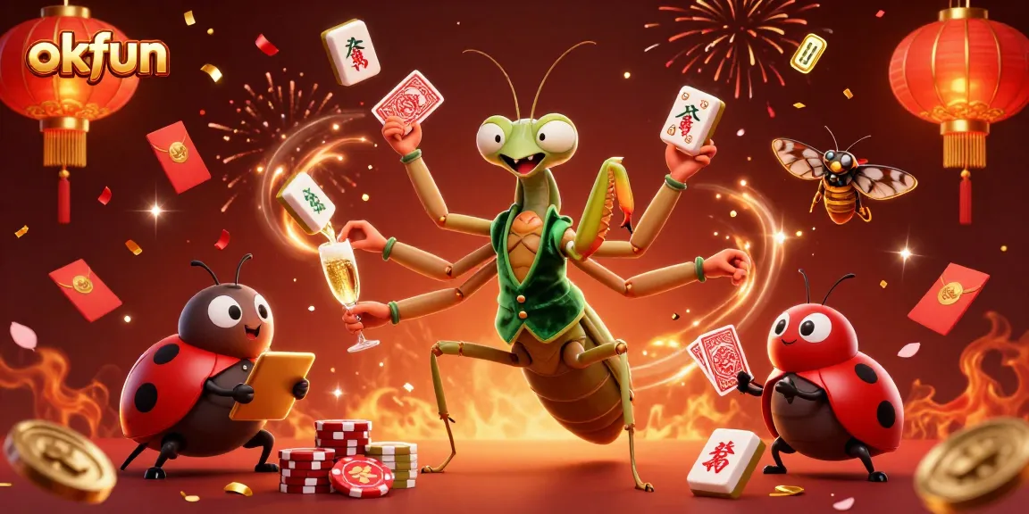 Experience thrilling gaming action with okfun's vibrant casino scene featuring engaging characters.