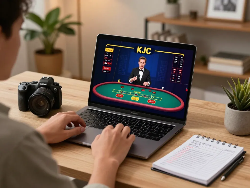 KJC player strategizing bets during an exciting online blackjack session