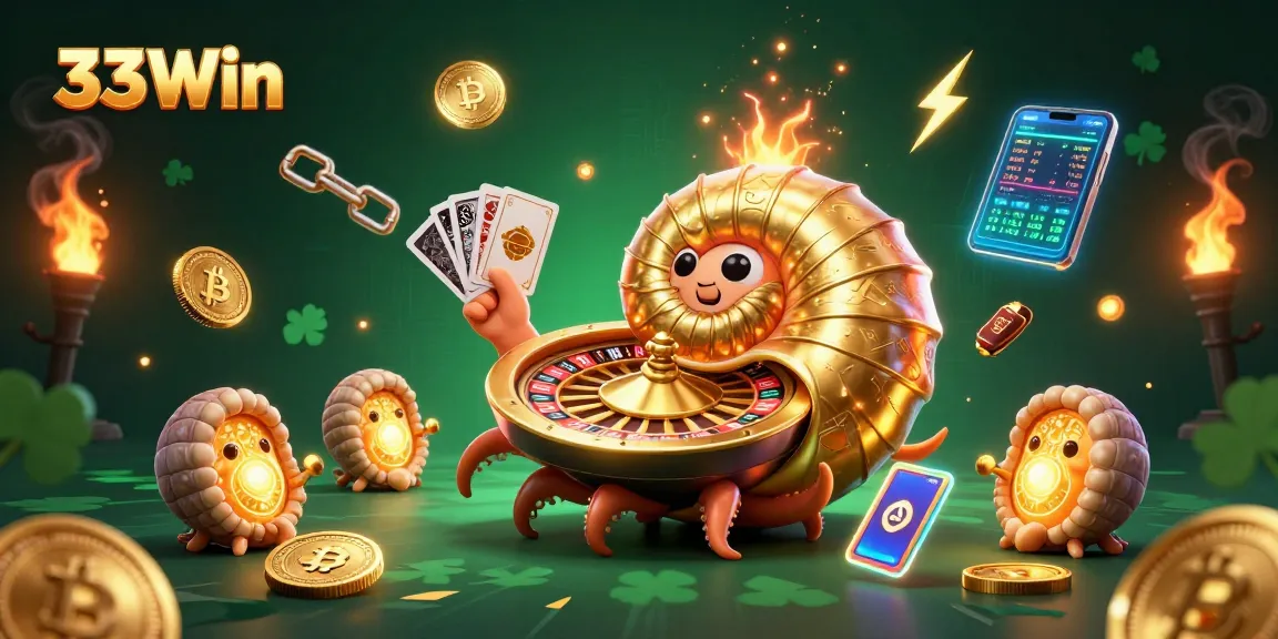 Engage in thrilling gameplay with 33Win's illuminated nautilus roulette wheel and dynamic crypto elements.