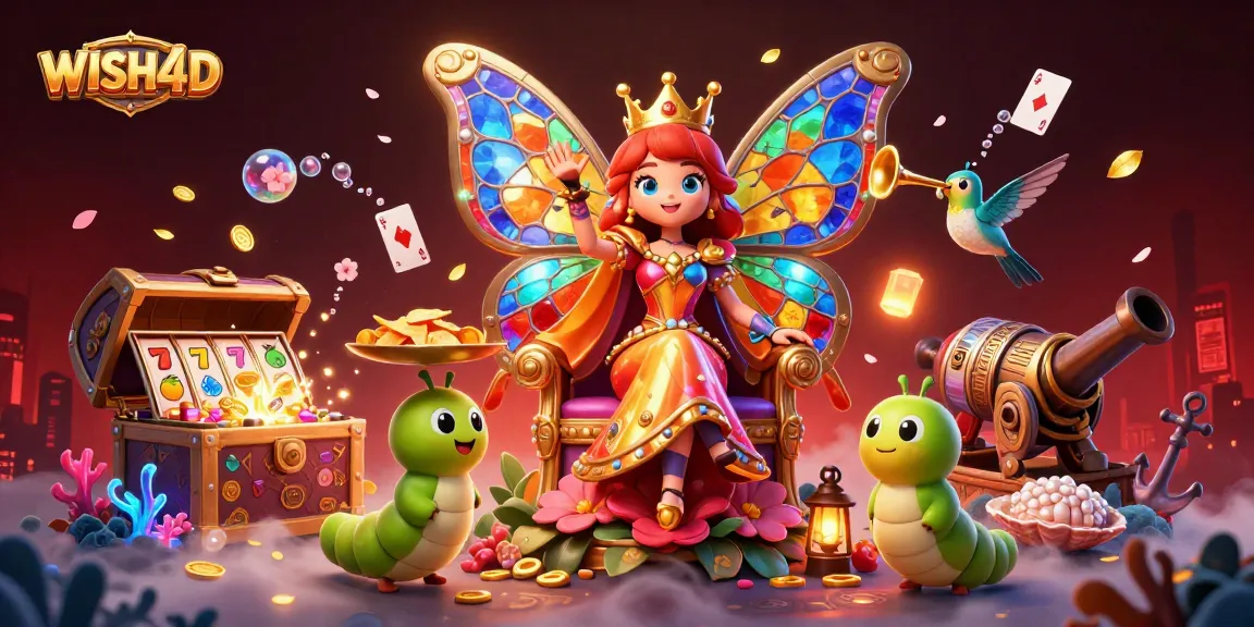 Experience thrilling gameplay at WISH4D with our vibrant casino-themed 3D illustration.