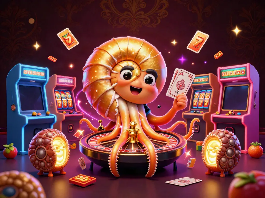 Play spins and win at IDNSCORE with ancient giant nautilus and dynamic casino elements.