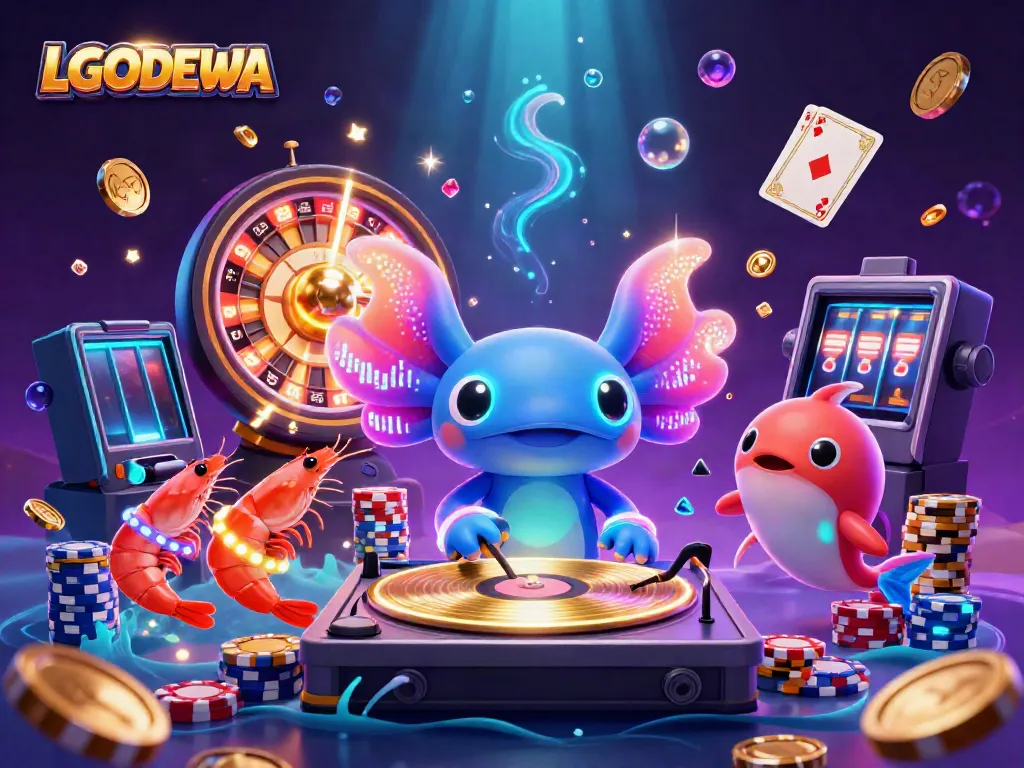 Experience dynamic gaming with LGODEWA's vibrant underwater casino scene featuring unique characters and elements.