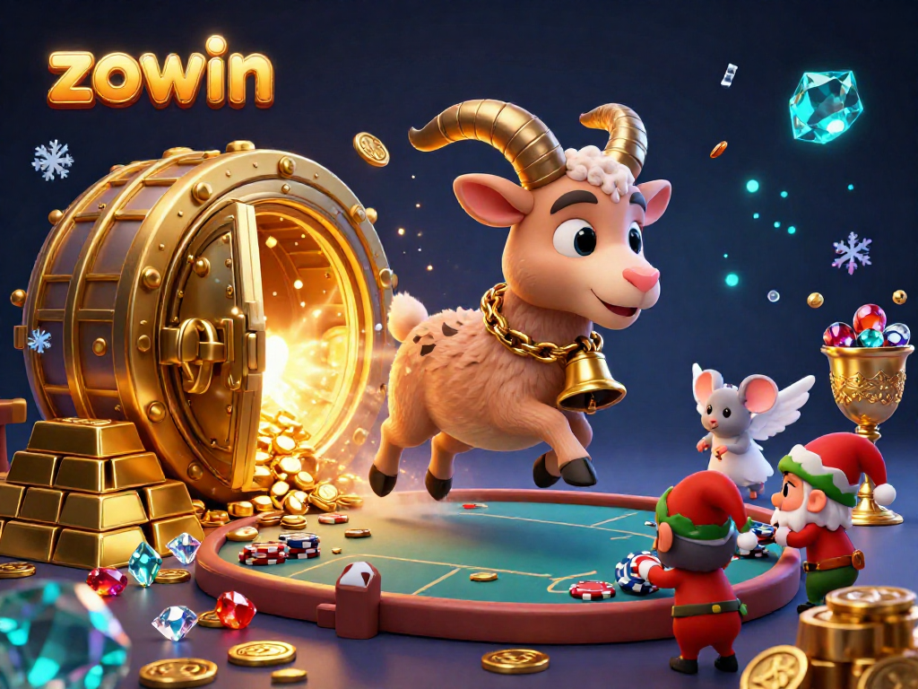 Zowin invites players to win big in a magical holiday-horror casino scene featuring whimsical characters.