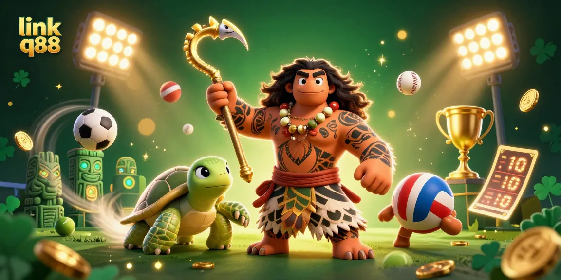 Bet on link q88 while joining the vibrant scene of sports elements and cartoon characters in action.