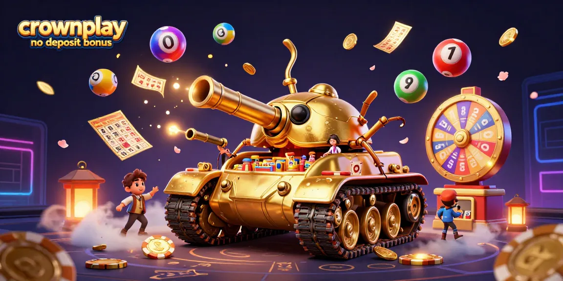 Crownplay no deposit bonus scene featuring a dynamic 3D beetle tank casino, lively thematic elements, and vibrant colors