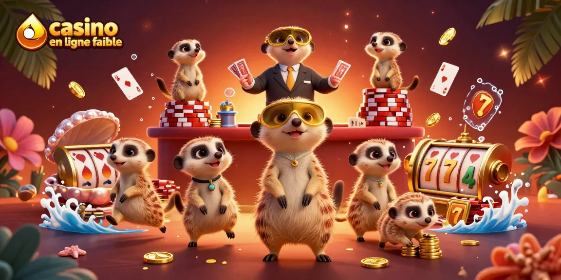 Casino en ligne fiable : des meerkats gèrent leur opération de casino sous l'océan, attirant des joueurs.