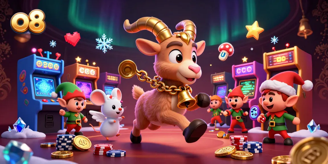 Experience the thrill of O8, a vibrant casino scene with characters engaging in festive gaming activities.