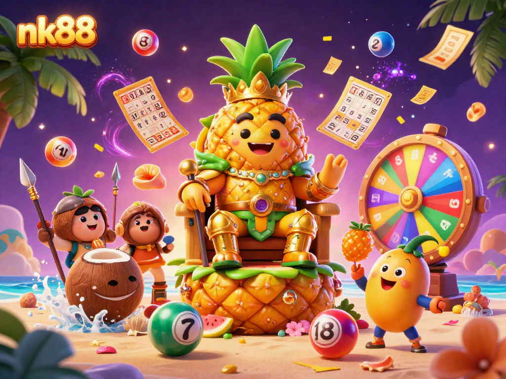 Experience the exhilarating world of nk88 with vibrant casino themes and lottery excitement in this artwork.