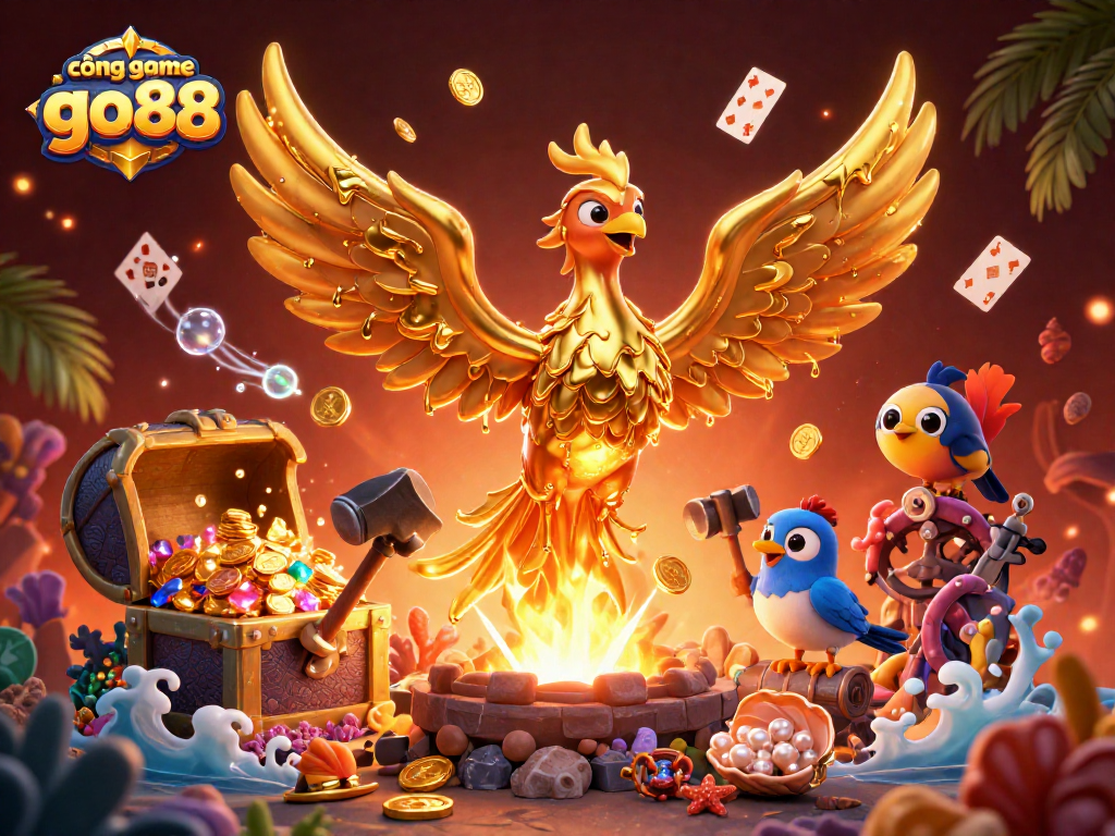 Engage in thrilling gameplay at cổng game go88 with a dynamic 3D casino adventure showcasing vibrant elements.