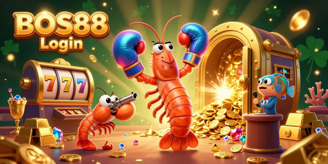 Permainan menarik di BOS88 Login dengan karakter kasino 3D yang beraksi, diramaikan harta karun emas yang menakjubkan.