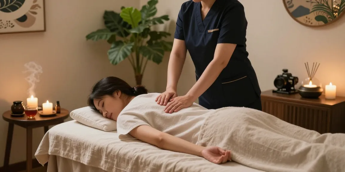 Relaxing 강동구출장안마 in a wellness spa with soothing ambiance and essential oils.