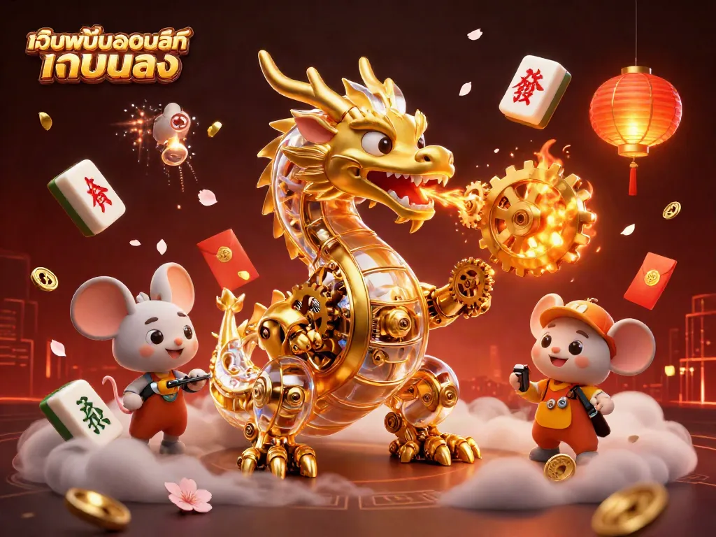 เล่นเกมใน เว็บพนันออนไลน์ เว็บตรง กับมังกรทองมีลูกศรทองล้อมรอบ