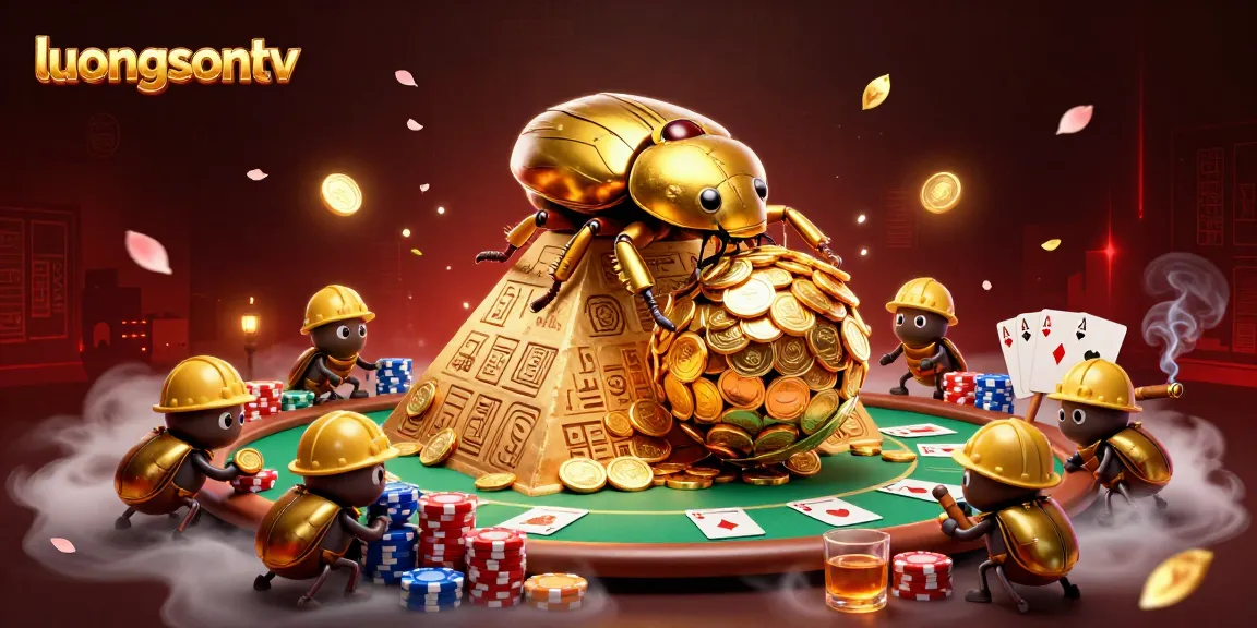 Experience thrilling action with luongsontv, enjoying vibrant scenes of golden beetles and poker elements.