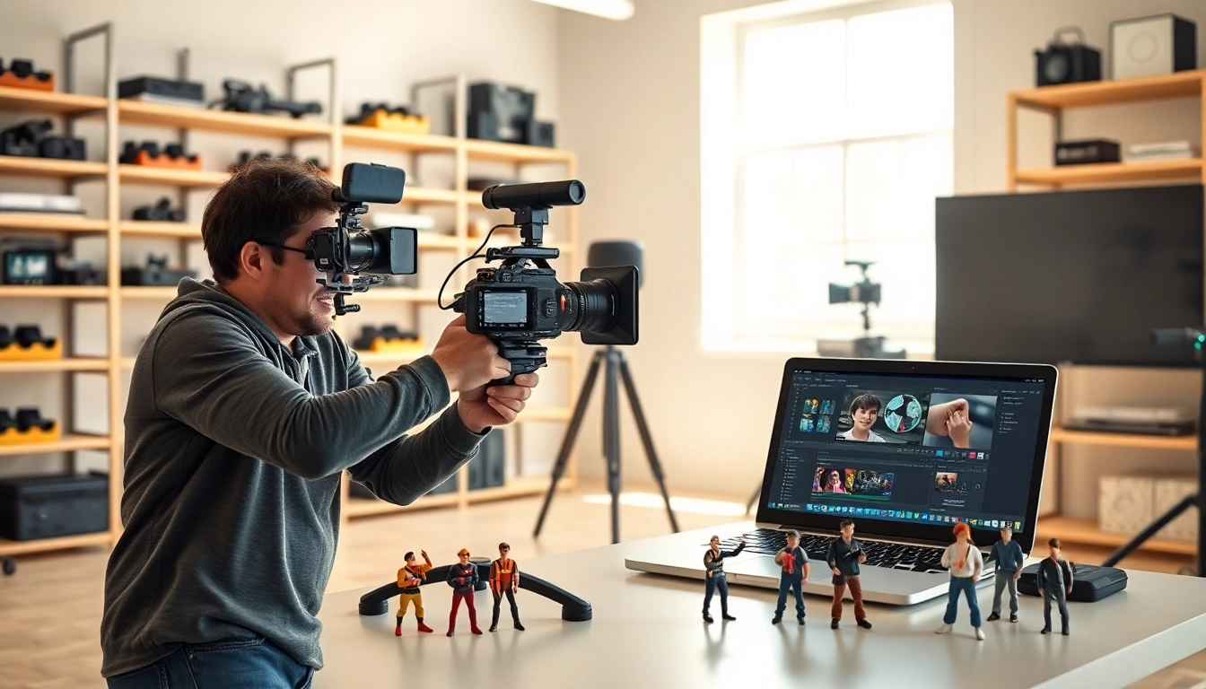 Creating engaging training videos with a videographer in a professional studio setting