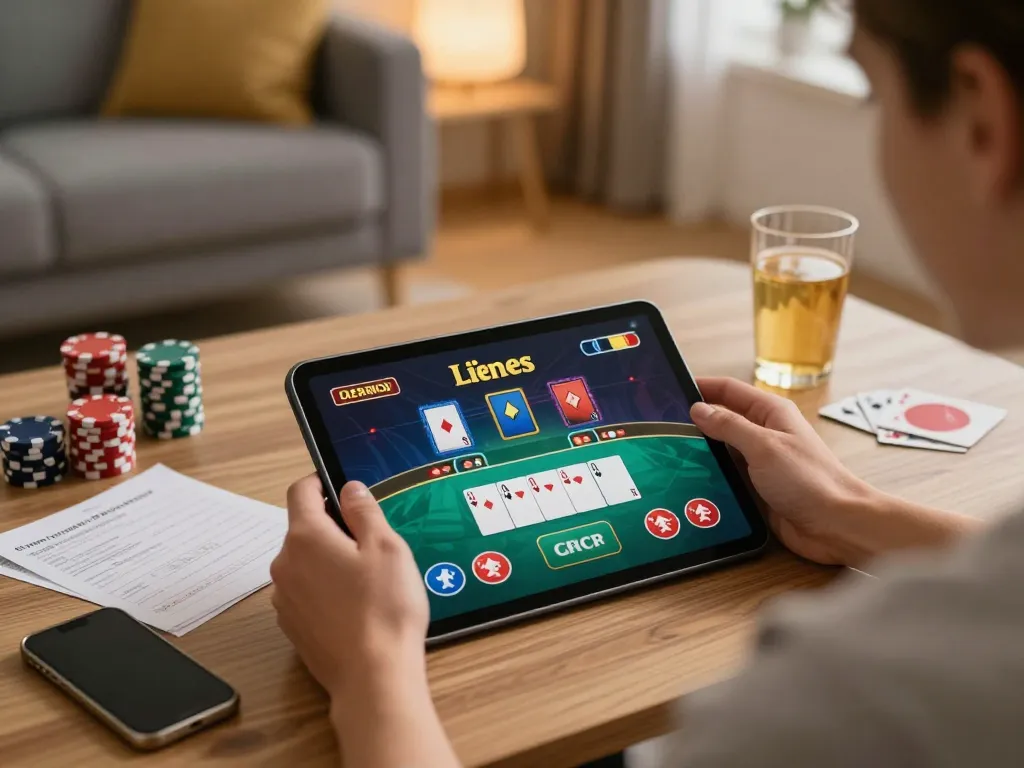 Engaging moment of online gaming on https://mm88.it.com/ with a player focused on poker strategies.