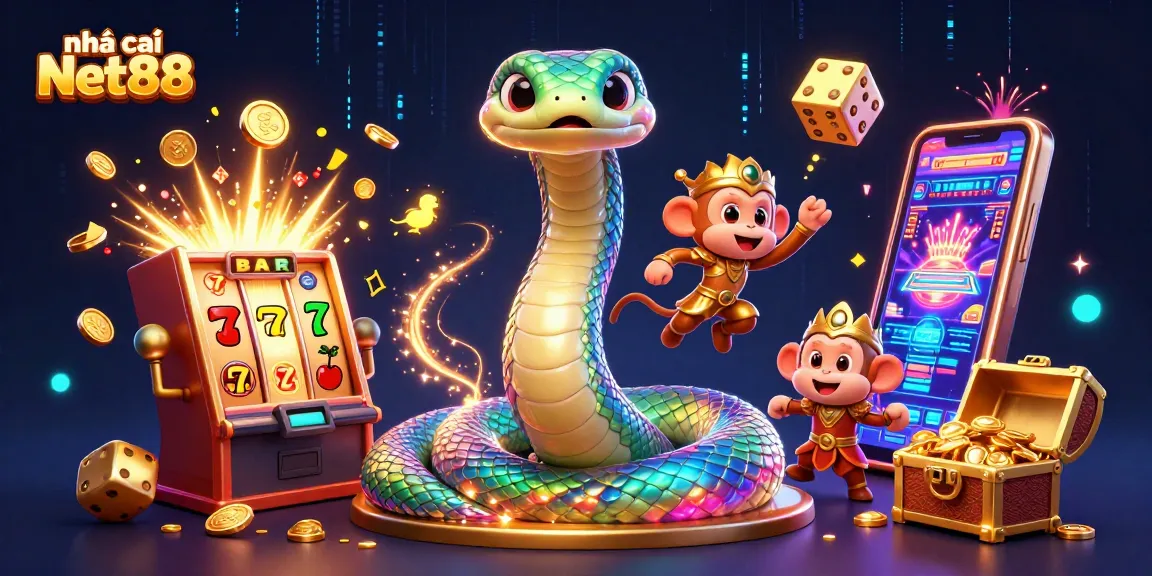 Experience thrilling gaming action at nhà cái Net88 with vibrant characters and visuals.
