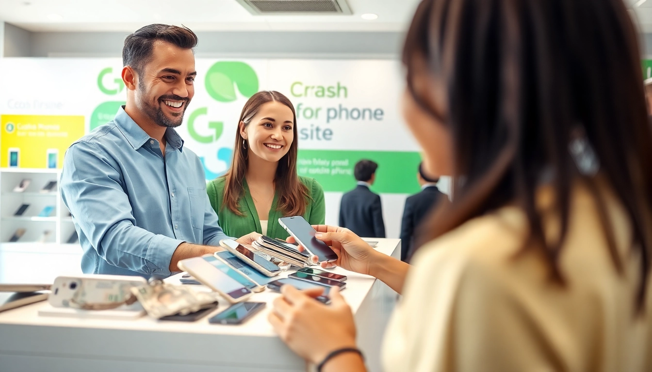 Cash-for-phone kiosk service highlighting Not EcoATM's features in an engaging setup.