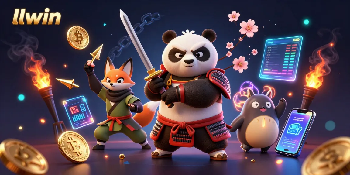 Experience thrilling gaming at llwin with dynamic 3D samurai panda and ninja fox in an immersive casino world.