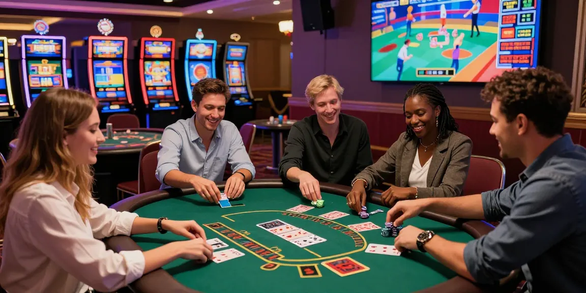 Players enjoying table games and slots at vibrant casinos that accept credit cards, showcasing excitement and fun.