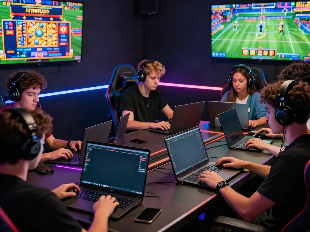 Exciting online gaming atmosphere at https://five88bet.org/ with diverse players engaged in sports betting and casino games.