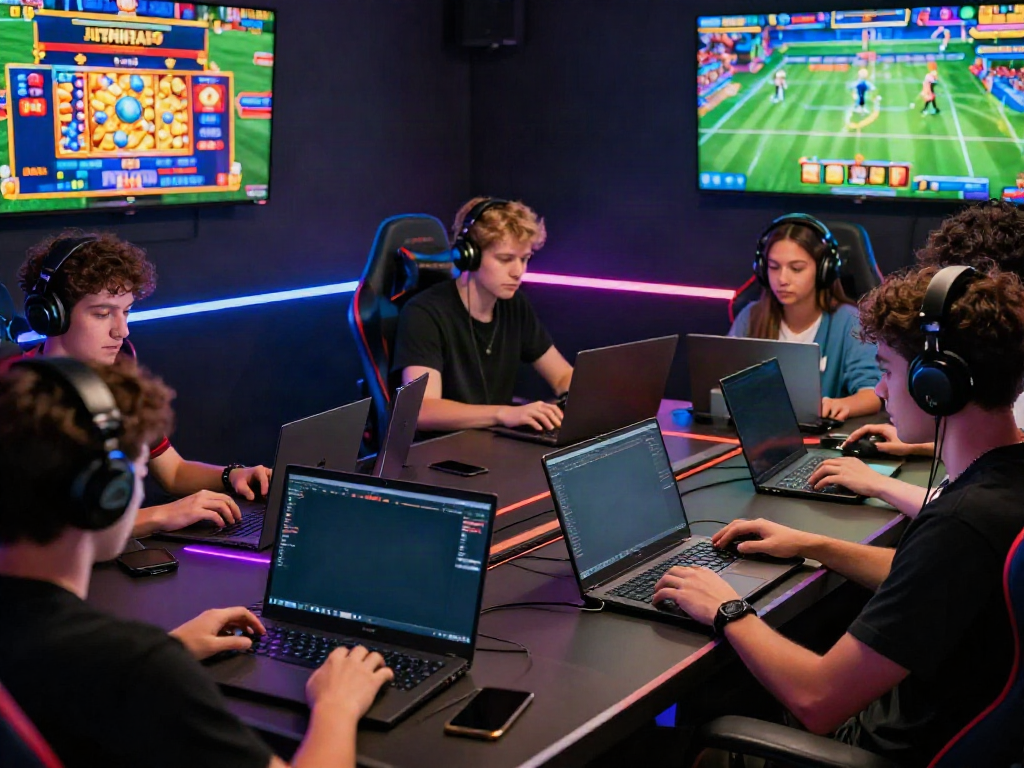 Exciting online gaming atmosphere at https://five88bet.org/ with diverse players engaged in sports betting and casino games.