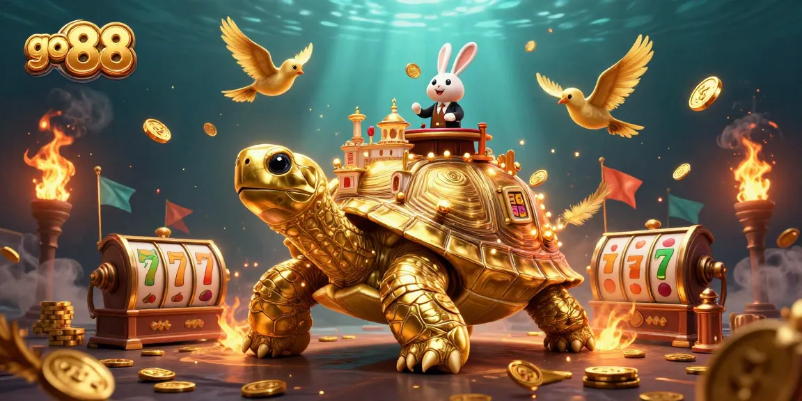 Experience the thrill of go 88 with a golden tortoise casino scene filled with vibrant rewards and gaming energy.