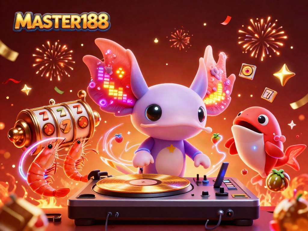 Engage with MASTER188 and its exciting slot experience through a vibrant underwater party scene.