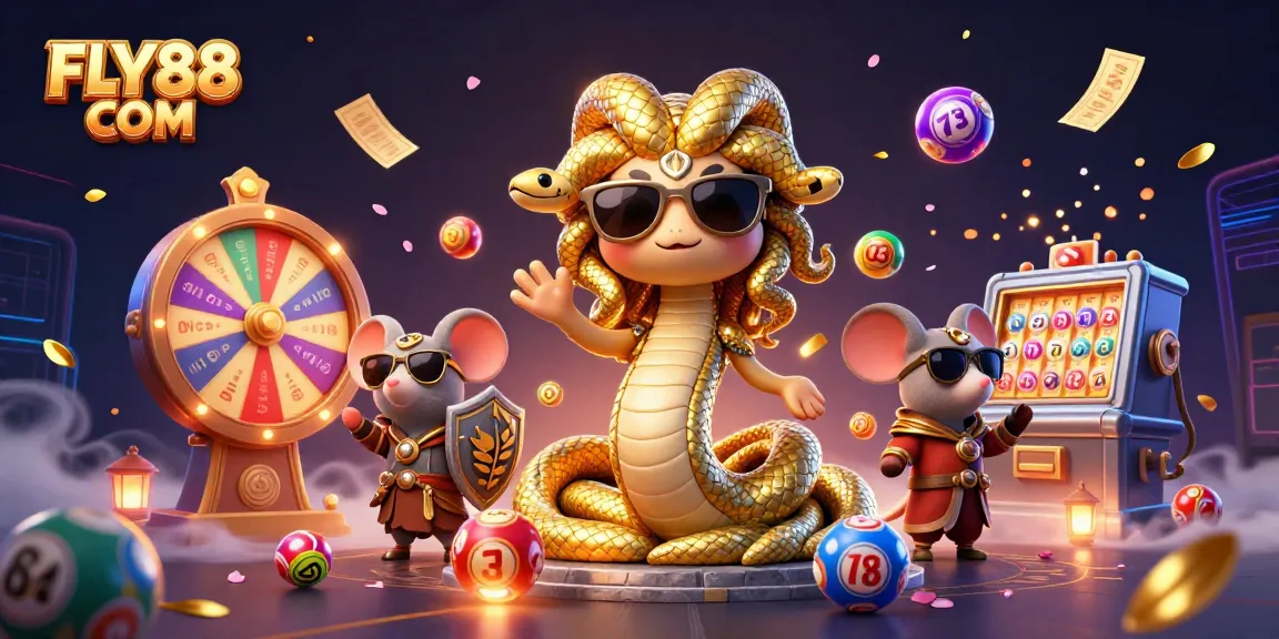 Experience dynamic betting excitement with FLY88 COM, featuring vibrant lottery elements and engaging characters.