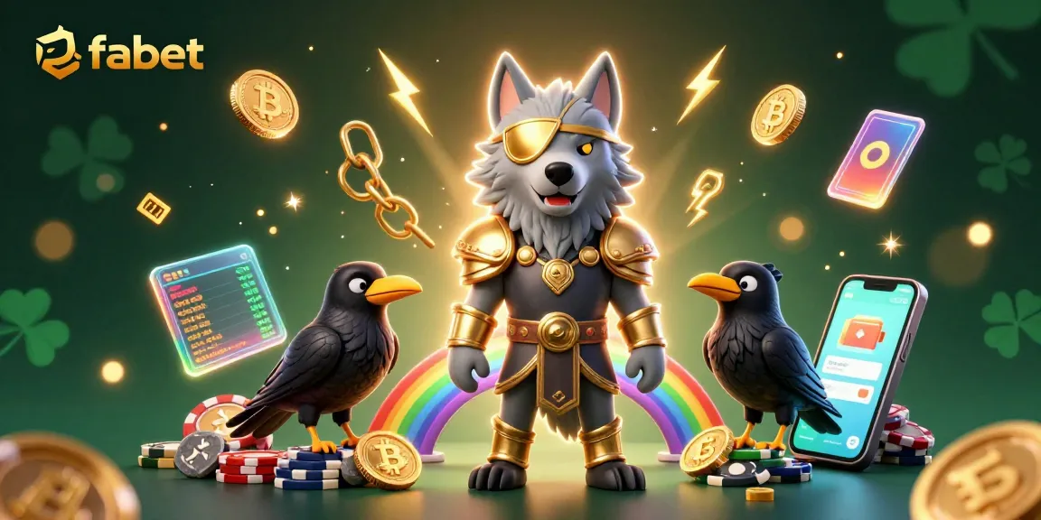 Win big with fabet as Odin and ravens guard a bridge of casino chips.
