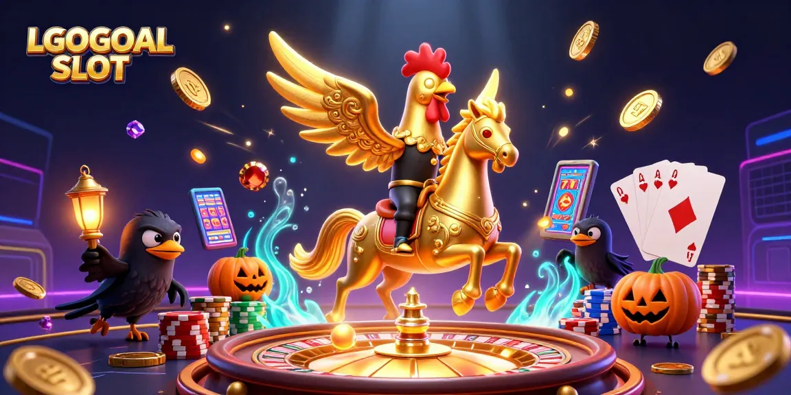 Experience the thrill of LGOGOAL SLOT with vibrant gaming elements and lively characters in a rich casino environment.