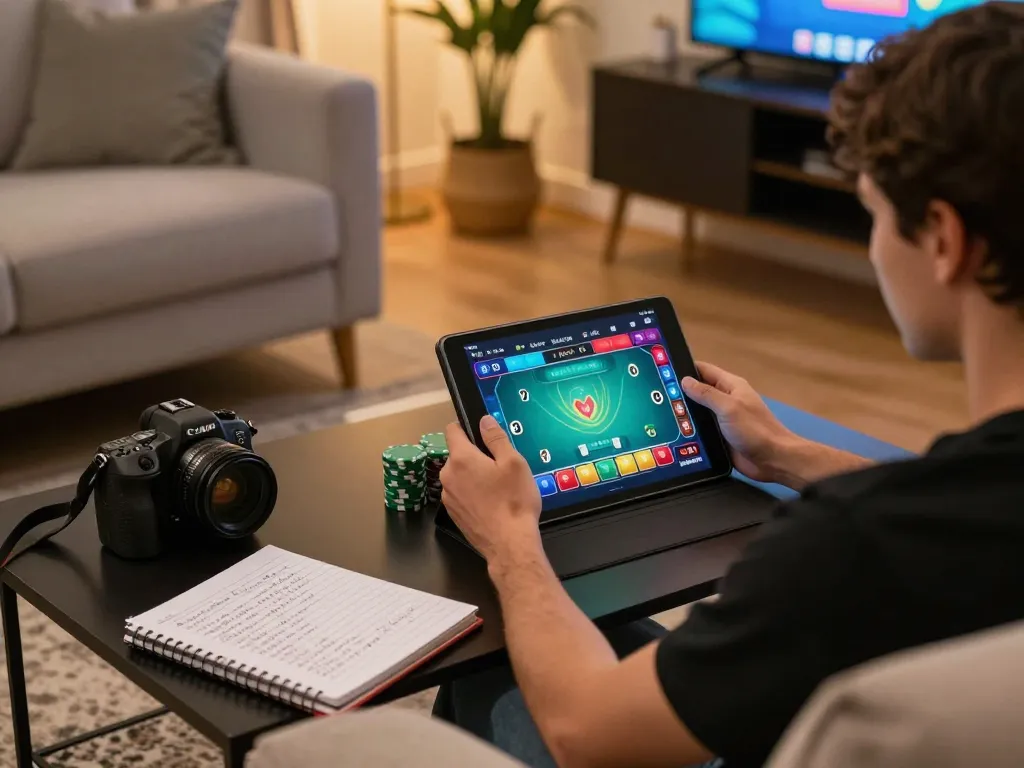Engaging online poker gameplay on cm88-vn with cozy home setup, showcasing betting strategies