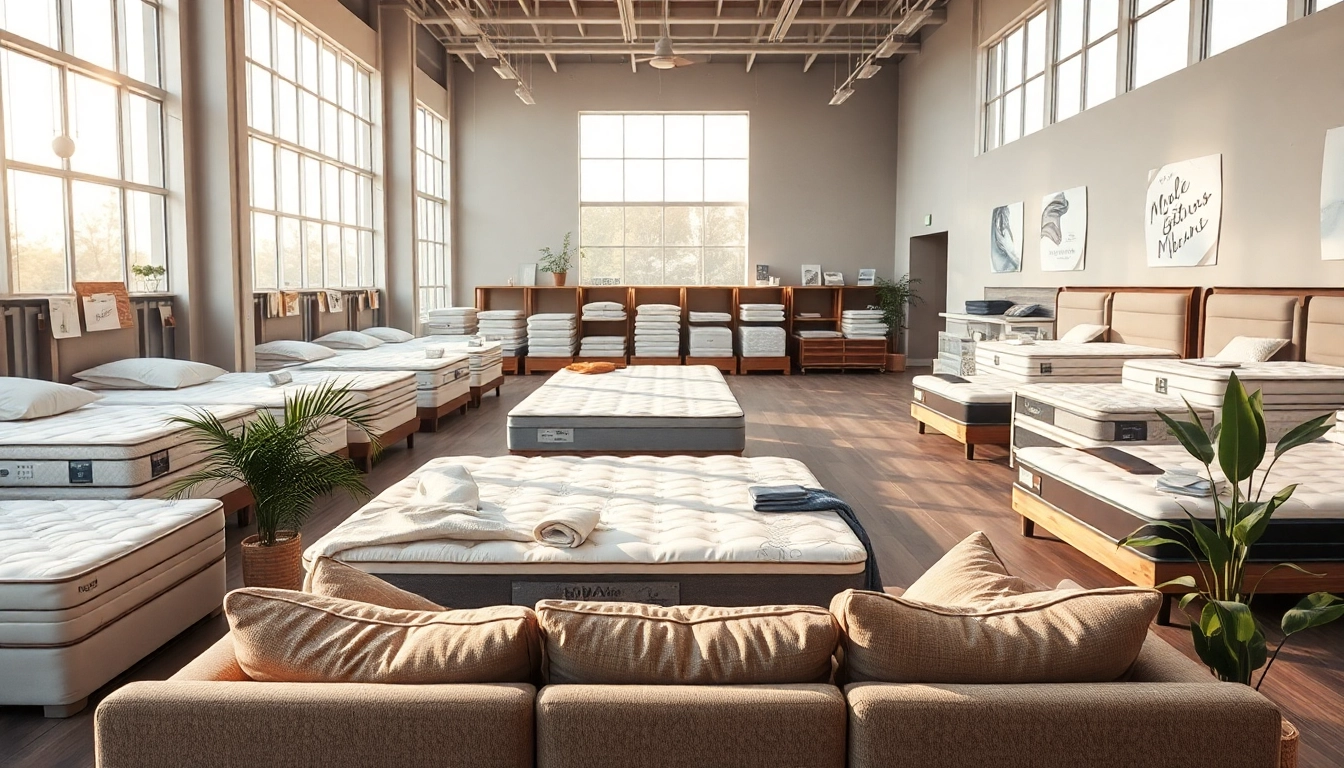 Browse mattress stores near me showcasing a cozy, organized showroom with various mattress styles.