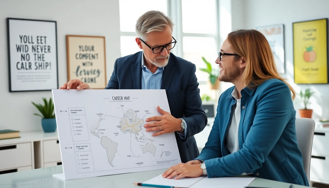 Learn how to find my perfect career with expert guidance in a bright office environment.