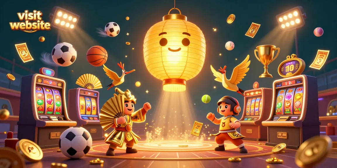 Experience casino excitement with a glowing lantern spirit and dynamic gaming elements at this vibrant scene as you visit website.