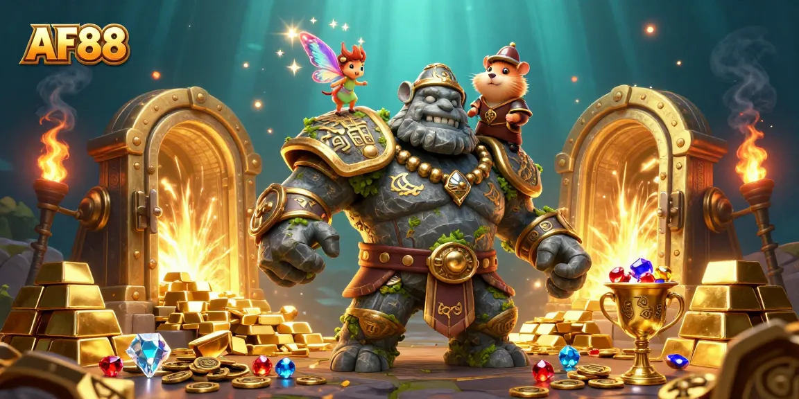 Join AF88 for thrilling experiences in this colorful casino adventure illustration.