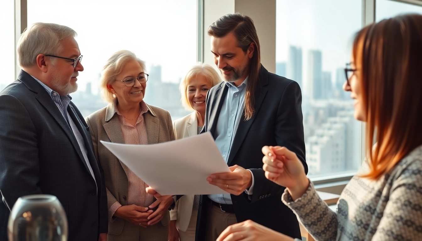 Engaging discussion on Estate Planning with clients in a bright and modern office.