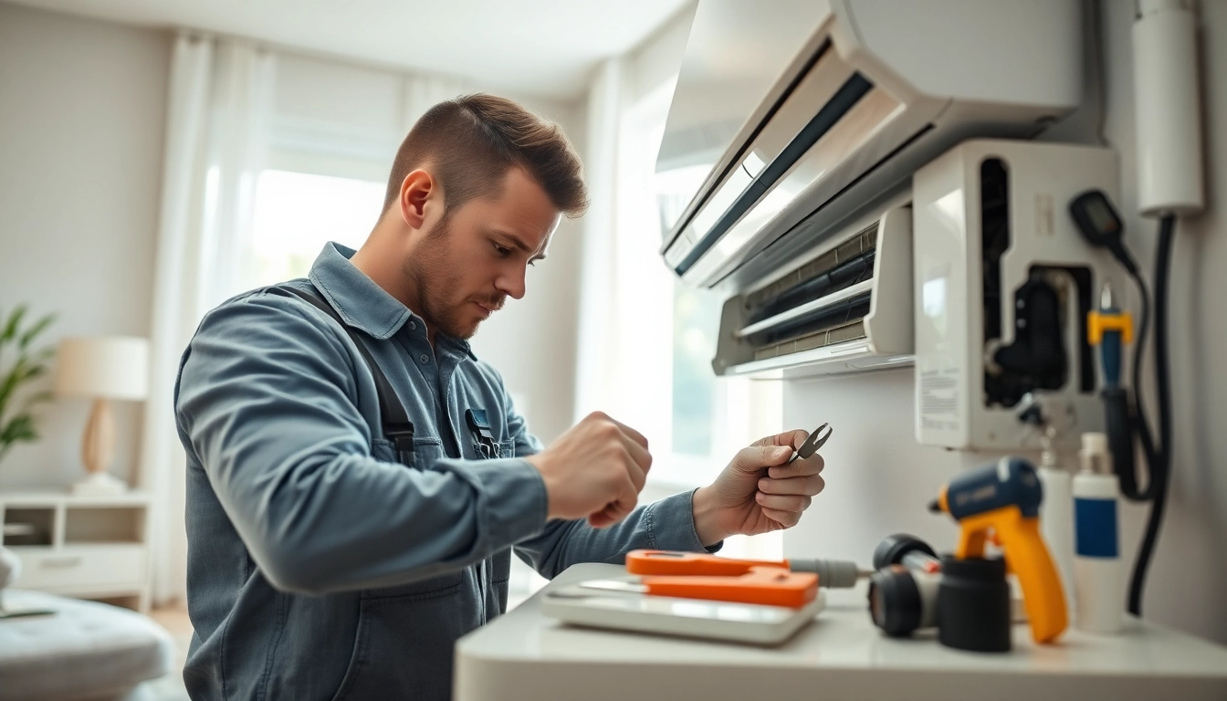 AC Repair Tampa technician expertly fixing an air conditioning unit at home.
