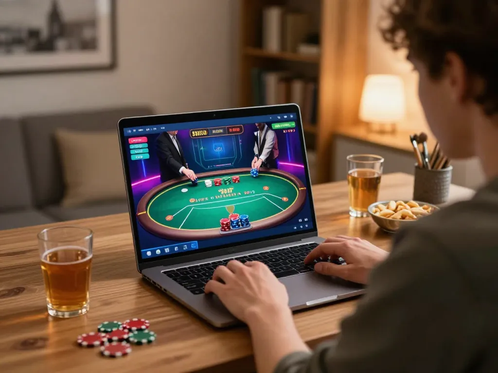 Engaging online gaming moment at DH88 with poker interface and strategic gameplay.