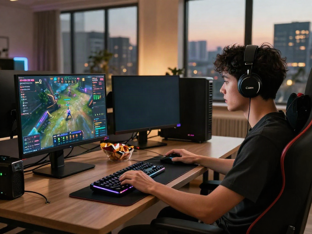 Energetic gaming session on SV88 platform with monitors displaying vibrant game graphics.