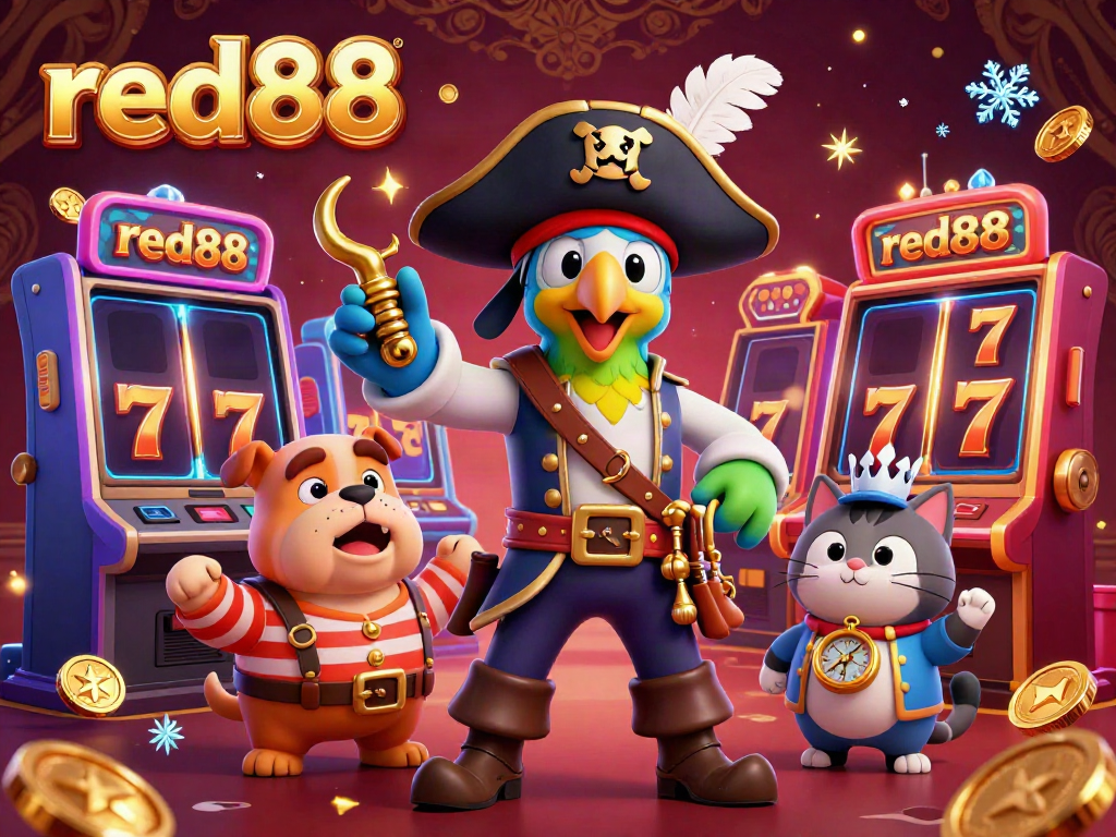 Experience exciting gameplay at red88 with vibrant 3D casino characters and slot machines.