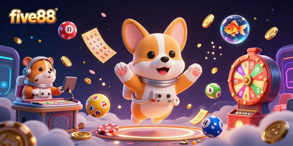 Engage with five88 as the astronaut corgi explores a dynamic space casino.