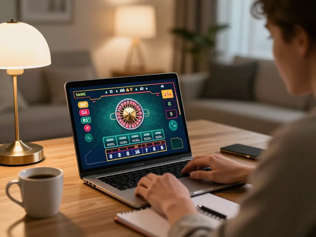 Engaging in live roulette betting at NK88 with a cozy online gaming setup