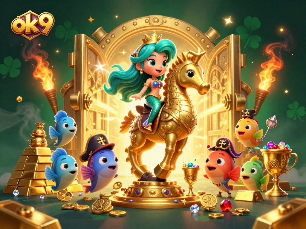 Engage with thrilling slots and jackpots at ok 9, featuring vibrant 3D characters and breathtaking treasures.