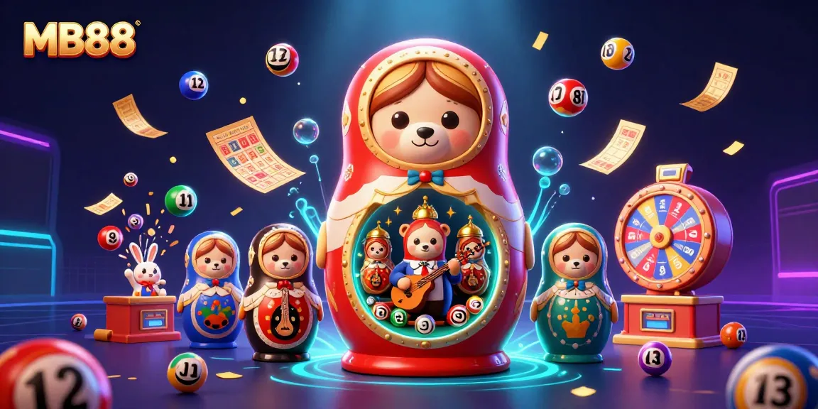 Win big with MB88 as 3D cartoon bears reveal casino fun in a vibrant lottery scene.