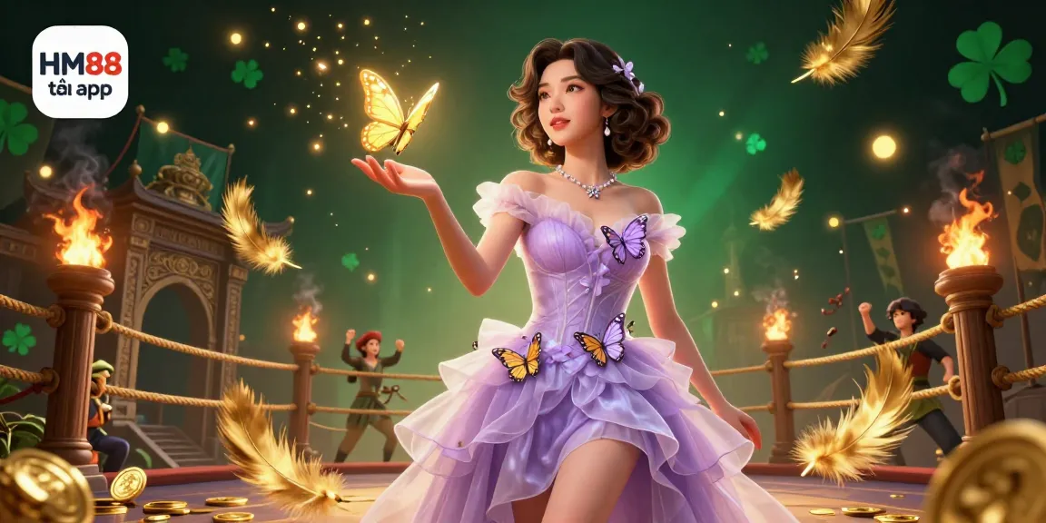 Engage in casino excitement with HM88 tải app, a vibrant illustration depicting winning moments.