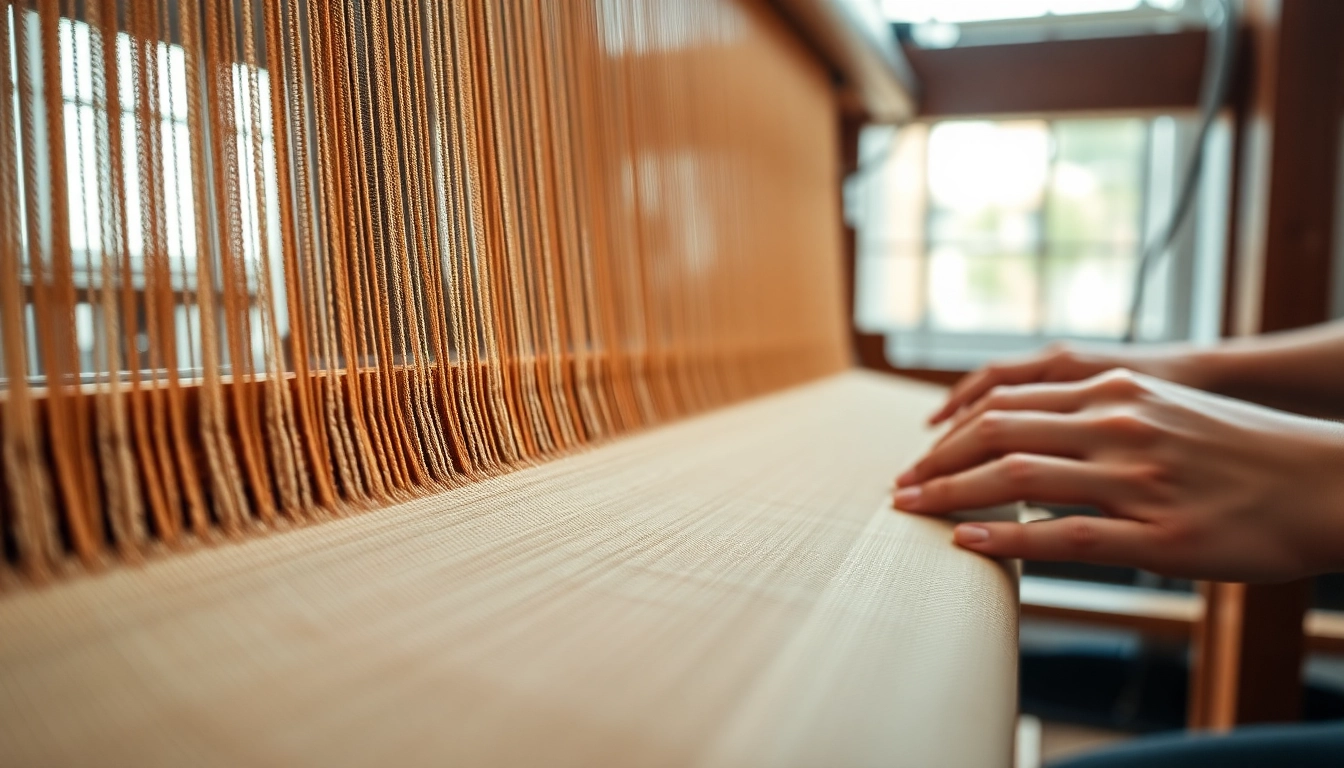 Viscose stof wordt zorgvuldig geweven met rijke kleuren en een gladde textuur.