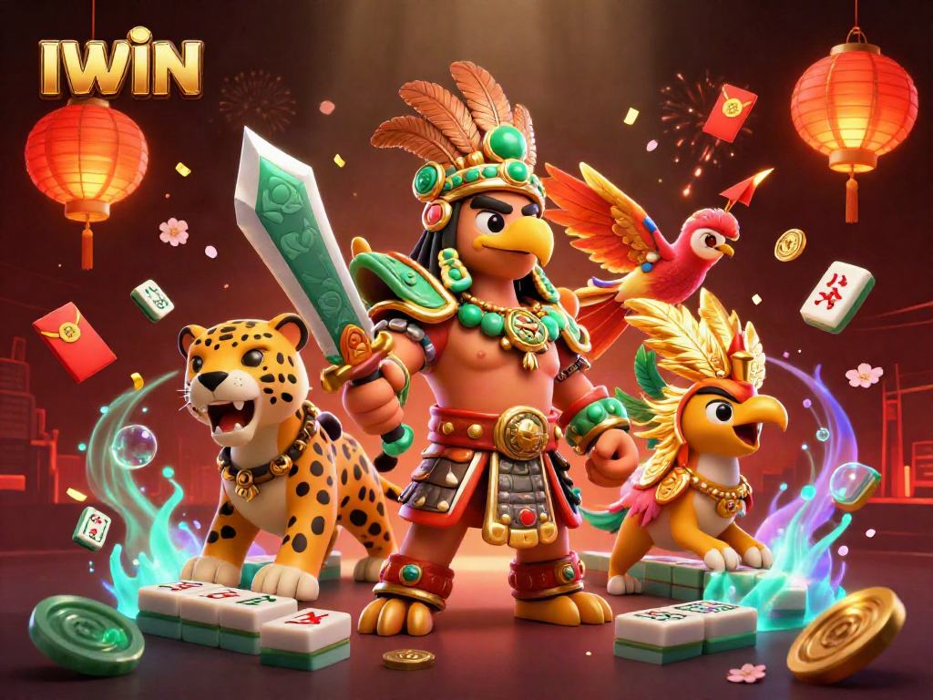 IWIN card players strategize in an exhilarating casino atmosphere with vibrant visuals and gaming elements.